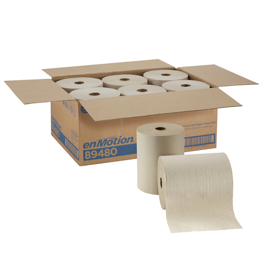 Georgia Pacific 89480 enMotion® High Capacity 1-Ply Towel Roll, 800 ft L x 10 Inch W, Paper, Brown; 6 Roll/Case