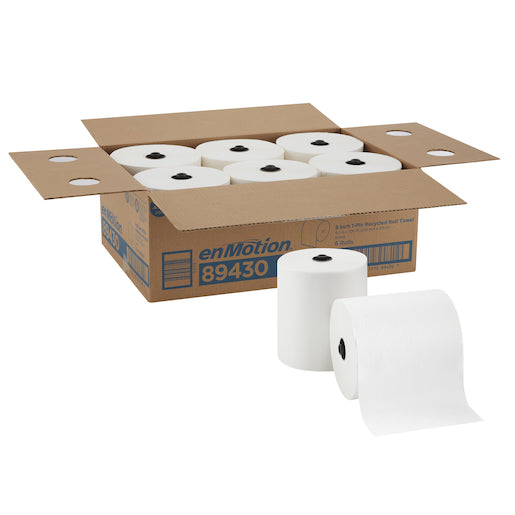 Georgia-Pacific 89430 enMotion® Touchless High Capacity Towel Roll, 700 ft L x 8.2 Inch W, Fiber/Paper, White; 6 Roll/Case