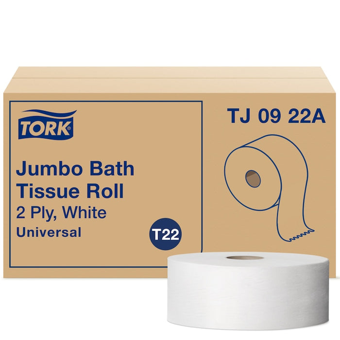 Tork® TJ0922A Universal 2-Ply Toilet Tissue, Recycled Fiber, White 12 Rolls/Case