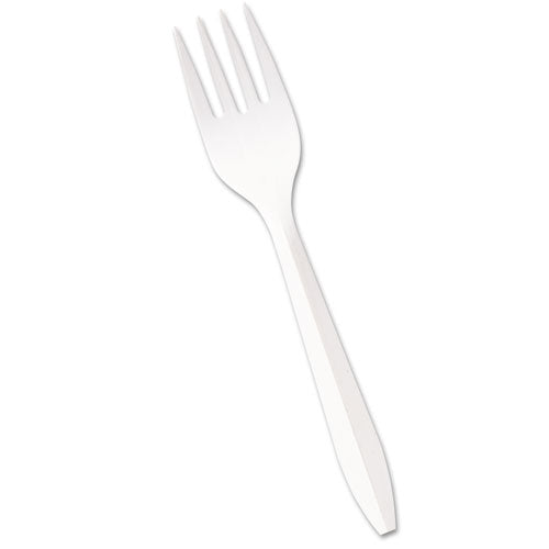 White Medium Weight Disposable Fork
