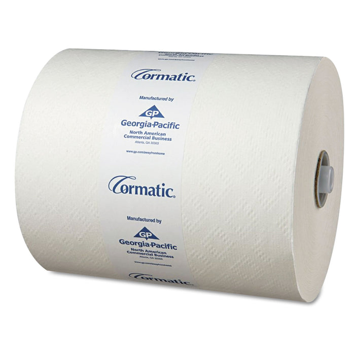Georgia Pacific 2930P Cormatic® Proprietary Hardwound Towel Roll, 700 ft L x 8-1/4 Inch W, Paper, White; 6 Roll/Case