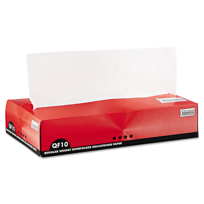 Bagcraft® 011010 MarketWax® Interfolded Regular Dry Wax Deli Paper, 10-3/4 Inch L x 10 Inch W, White; 500/Pack, 12 Pack/Case