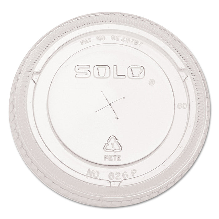 Solo 626TS Straw Slotted Plastic Cup Lid, Round, Clear, 1000/Case