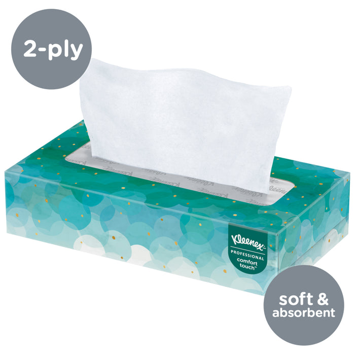 Kleenex® 21400 Professional 8.3X7.8 White 2PLY Paper Facial Tissue Flat Box 100 Count (Case of 36)