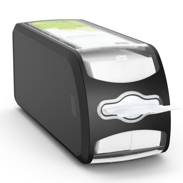 Tork® 7432000 Xpressnap Fit® Counter Napkin Dispenser, 12.8 in x 4.8 in x 5.6 in, Plastic, Black (EA)