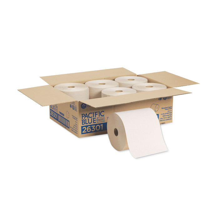 Georgia Pacific 26301 Envision1-Ply Towel Roll, 800 ft L x 7.87 Inch W, Paper, Brown; 6 Roll/Case