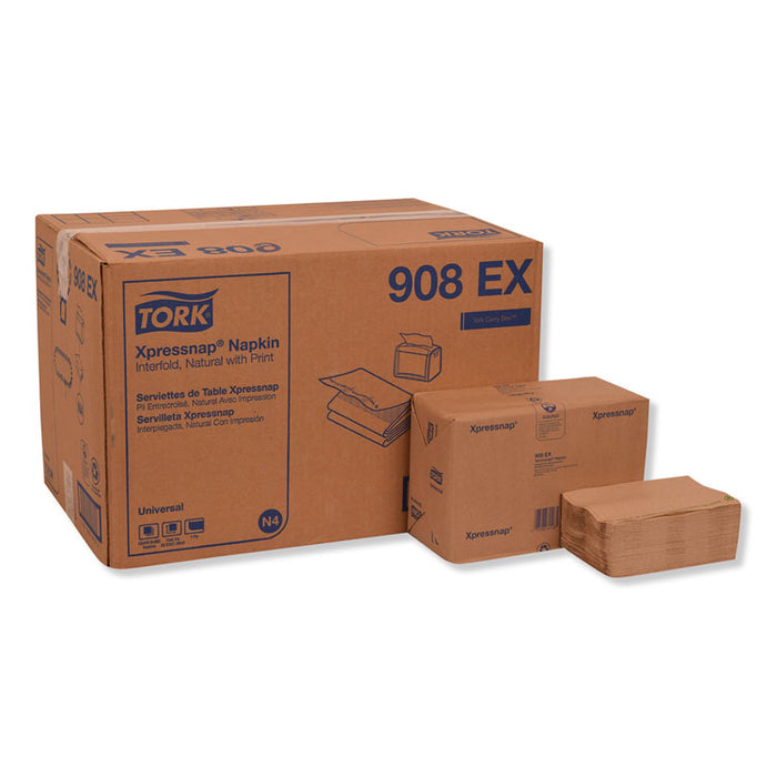 Tork® 908EX Xpressnap Interfold Dispenser Napkins, 1-Ply, 13 x 8.5, Natural (Case of 12)