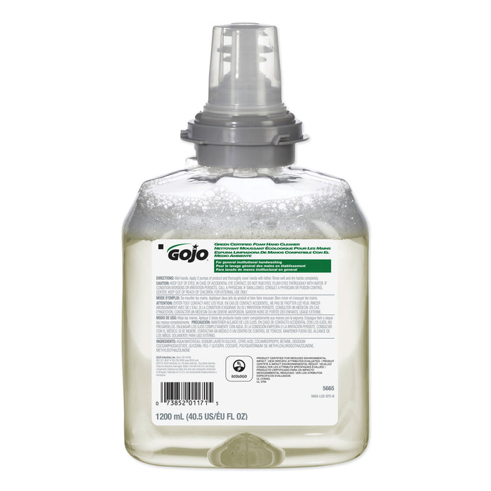 GOJO® 5665-02 Clear Green Certified Hand Soap 1.2L 2/Case