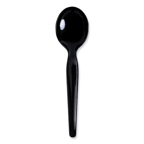 Black Heavy Weight Disposable Soup Spoon