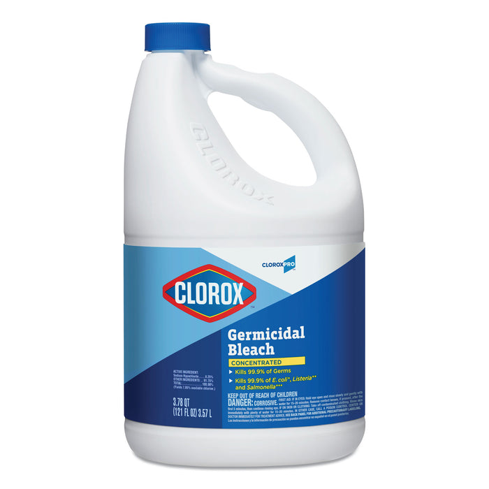 Clorox® 30966 Concentrated Germicidal Bleach, 121 oz, 3/Case