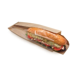 Bagcraft® 300098 Dubl View® ToGo! Deli Bag with Tray, 4.25 in x 2.75 in x 16.5 in, Natural; 250/Case