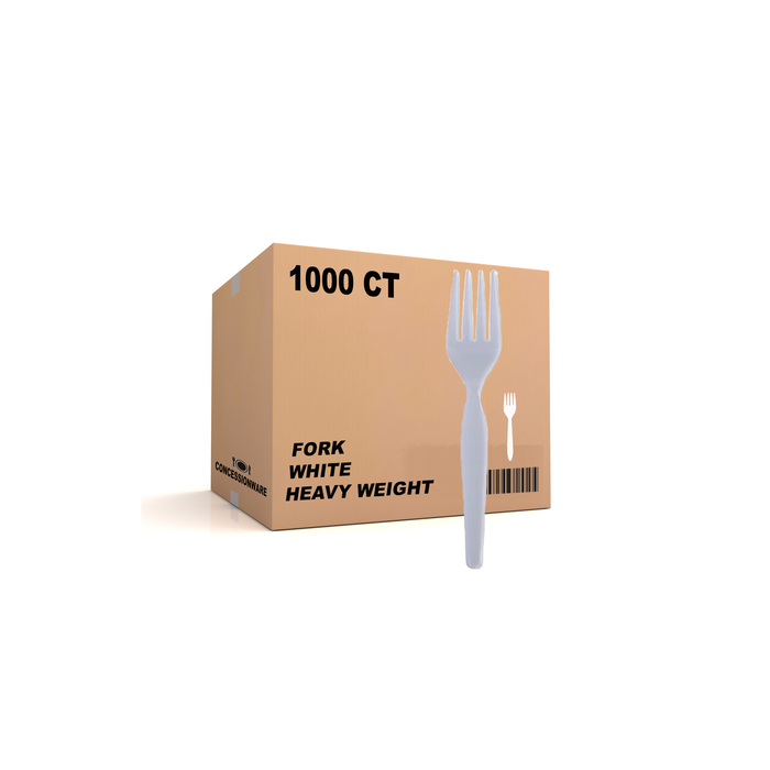 White Heavy Weight Disposable Fork