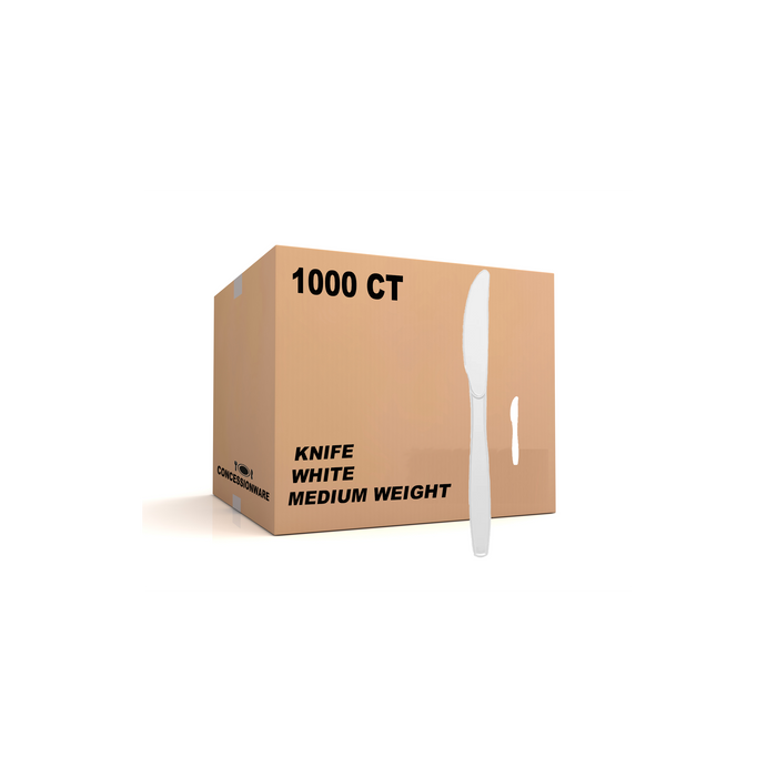 White Medium Weight Disposable Knife