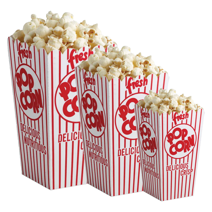Red & White Open Top Popcorn Box