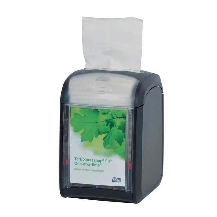 Tork® 723200 Xpressnap Fit® Tabletop Napkin Dispenser, 5.5 in x 4.6 in x 6.8 in, Plastic, Black (EA)