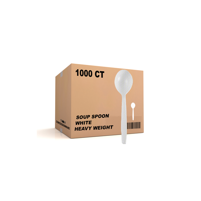 White Heavy Weight Disposable Soup Spoon