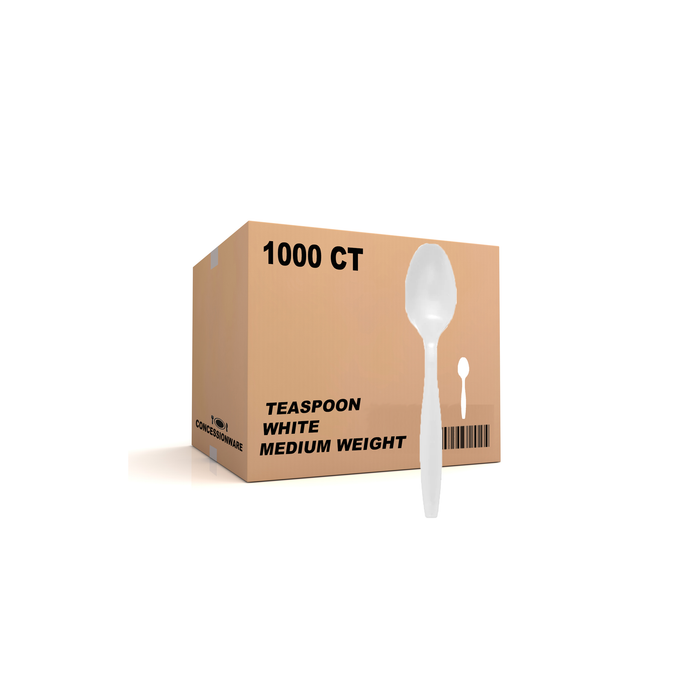 White Medium Weight Disposable Teaspoon