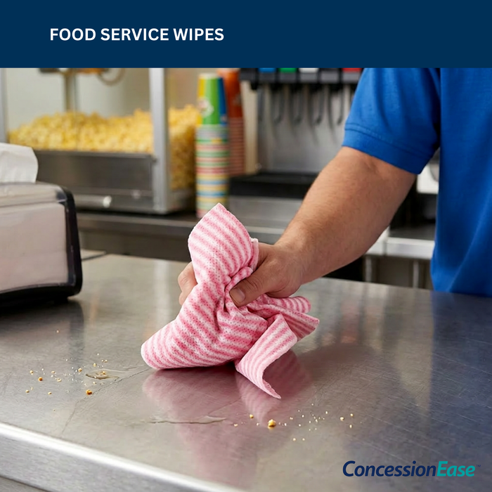 ConcessionEase Food Service Wipes 200 Count 20" x 13" – Disposable Bar Mop Replacement Towels – Heavy Duty Cloth-Like Cleaning Wipes for Restaurants, Kitchens & Food Trucks