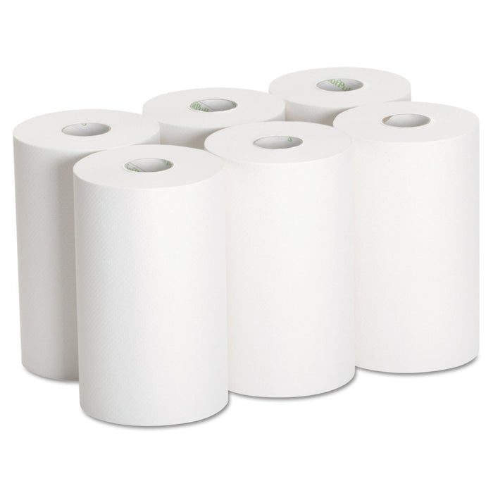 Georgia Pacific 26610 SofPullHardwound 1-Ply Towel Roll, 400 ft L x 9 Inch W, Paper, White; 6 Roll/Case