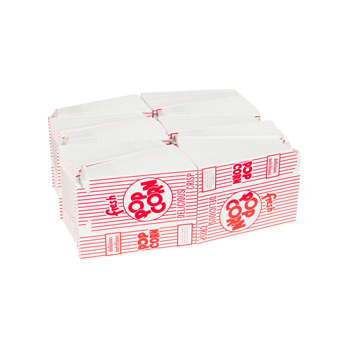Red & White Closed Top Popcorn Boxes