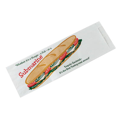 Bagcraft® 300435 Standard Sandwich Bag, 14 Inch L x 4-1/2 Inch W x 2 Inch D, Wax Coated Paper, White; 1000/Case