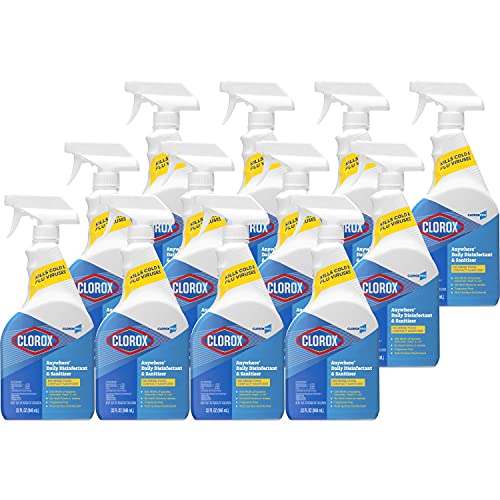 Clorox® 01698 Anywhere® Daily Disinfectant & Sanitizer, 32 oz Spray Bottle, 12/Case