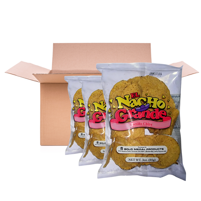 El Nacho Grande Portion Pak Nacho Chips - 3 oz Bag (48/CS)