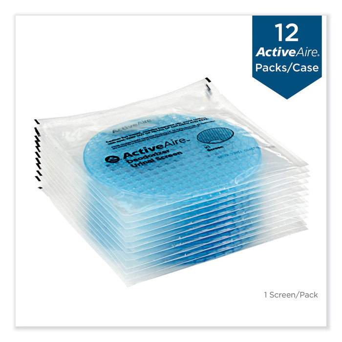 Georgia Pacific 48270 ActiveAire® Round Deodorizer Non-Para Urinal Screen, Coastal Breeze, Blue, Plastic; 12/Case