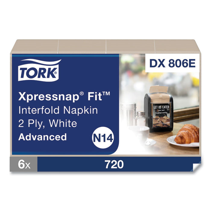 Tork® DX806E Xpressnap Fit Interfold Dispenser Napkins, 2-Ply, 6.5 x 8.39, Natural (Case of 36)