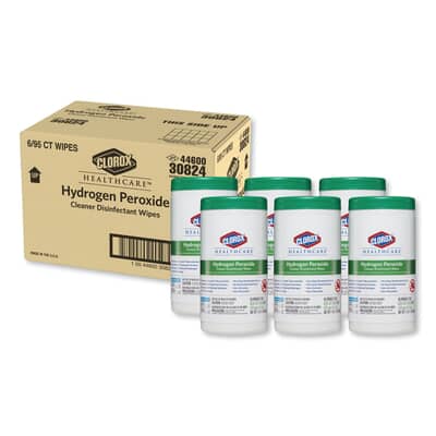 Clorox Healthcare® 30824 Hydrogen Peroxide Cleaner Disinfectant Wipes, 6/Case