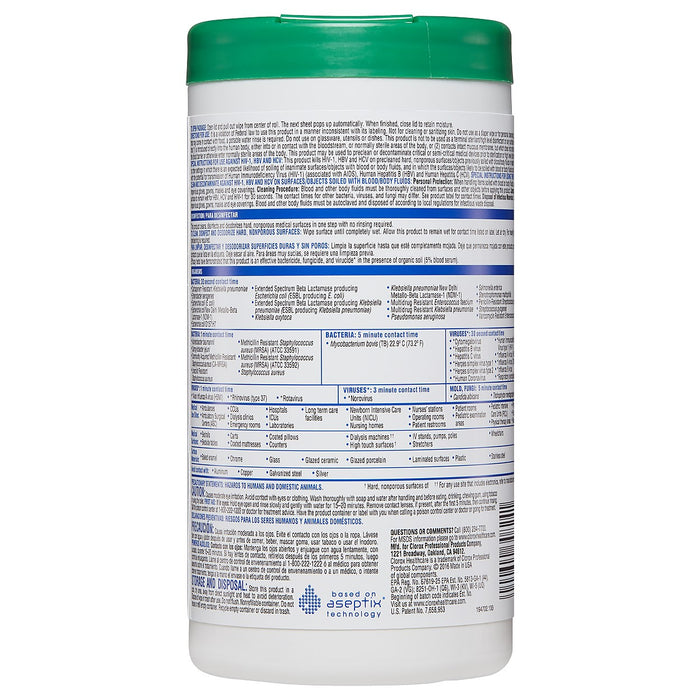 Clorox Healthcare® 30824 Hydrogen Peroxide Cleaner Disinfectant Wipes, 6/Case