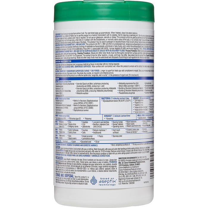 Clorox Healthcare® 30825 Hydrogen Peroxide Cleaner Disinfectant Wipes, 6/Case