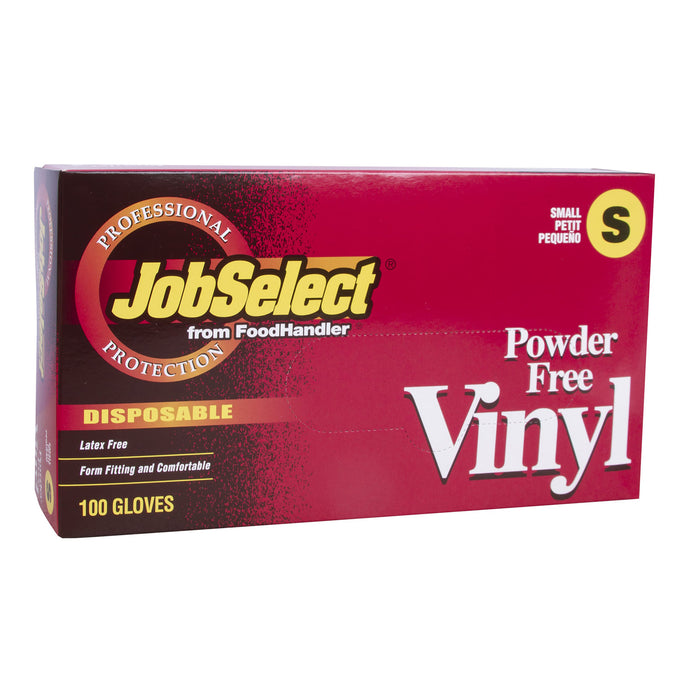 FoodHandler® JobSelect® Small Vinyl Powder-Free Latex-Free Disposable Gloves , White, 100/Box, 10 Boxes/Case; 1000/Case