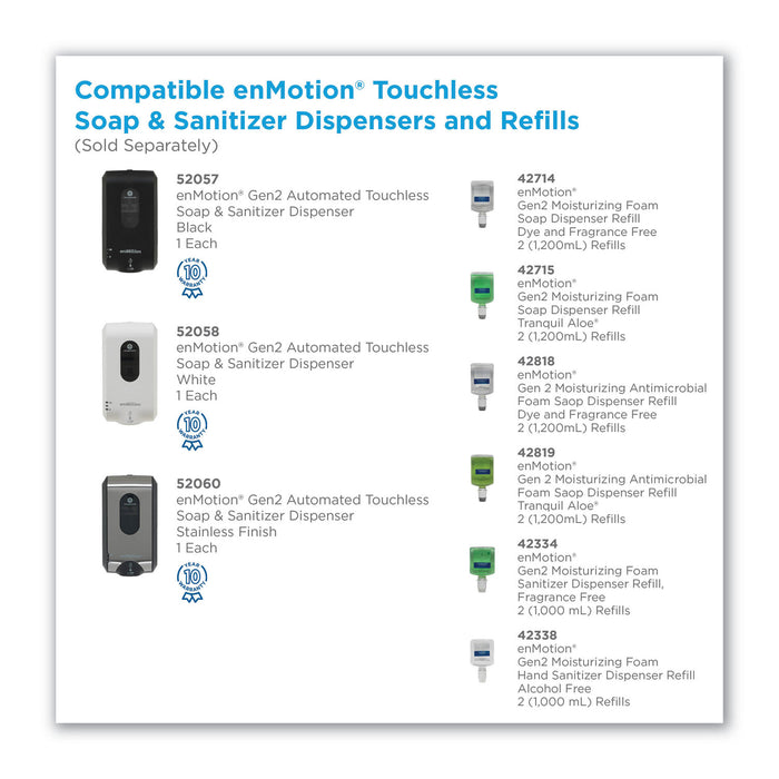 Georgia Pacific® Professional 42336 enMotion Gen2 Foam Hand Sanitizer Dispenser Refill, Unscented, 1,000 mL; 2/Case