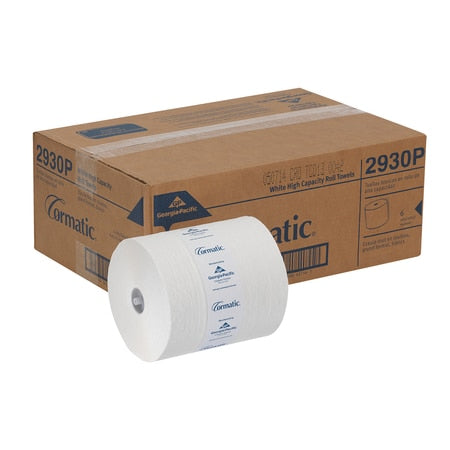 Georgia Pacific 2930P Cormatic® Proprietary Hardwound Towel Roll, 700 ft L x 8-1/4 Inch W, Paper, White; 6 Roll/Case