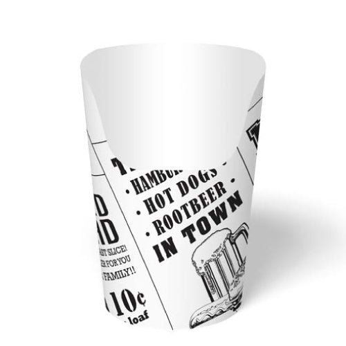 Newspaper Print 4 oz Scoop Cup, Coated Paper, 1000/Case