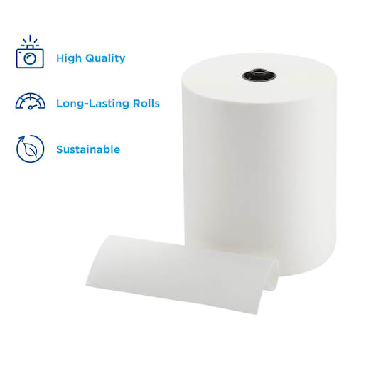 Georgia Pacific 89420 enMotion® Touchless 1-Ply Towel Roll, 700 ft L x 8.2 Inch W, Paper, White; 6 Roll/Case