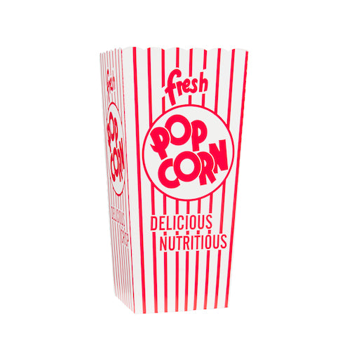 Red & White Open Top Popcorn Box