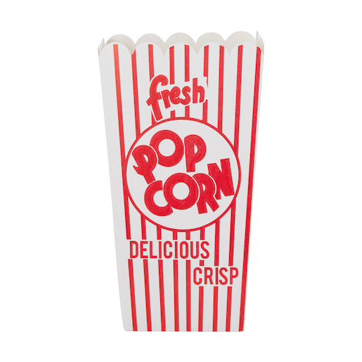 Red & White Open Top Popcorn Box