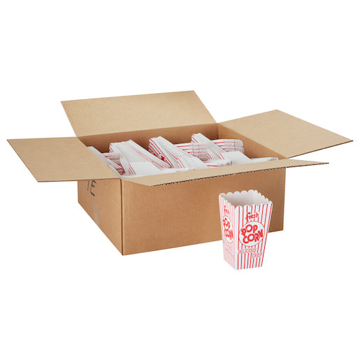 Red & White Open Top Popcorn Box