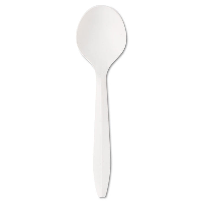 White Medium Weight Disposable Soup Spoon