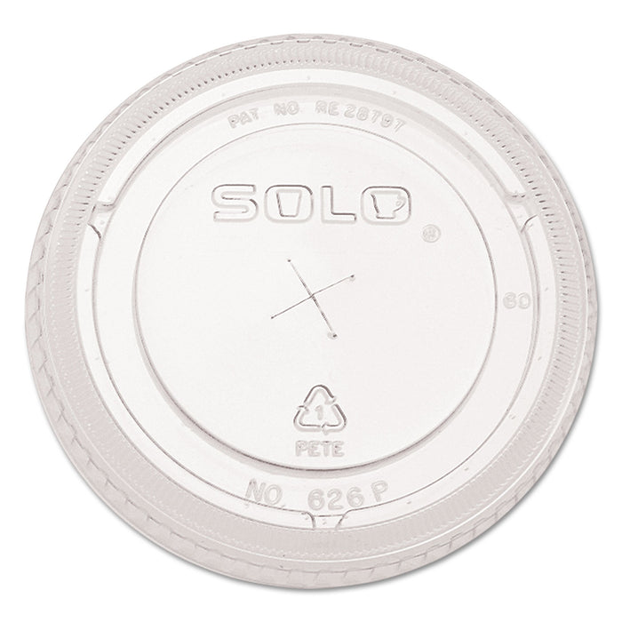 Solo 626TS Straw Slotted Plastic Cup Lid, Round, Clear, 1000/Case