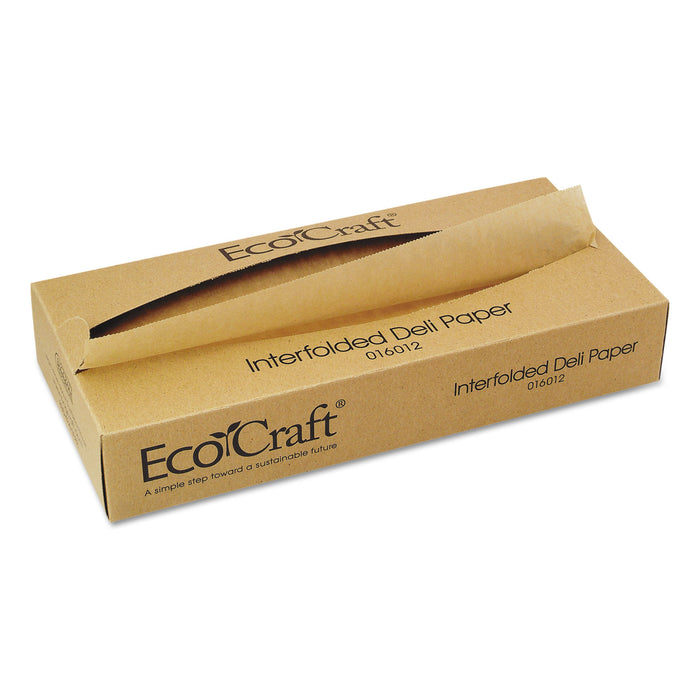 Bagcraft® 016012 EcoCraft® Dry Wax Deli Paper, 12 in x 10.75 in, Interfolded, NK12, Natural, 500/Pack; 12/Case