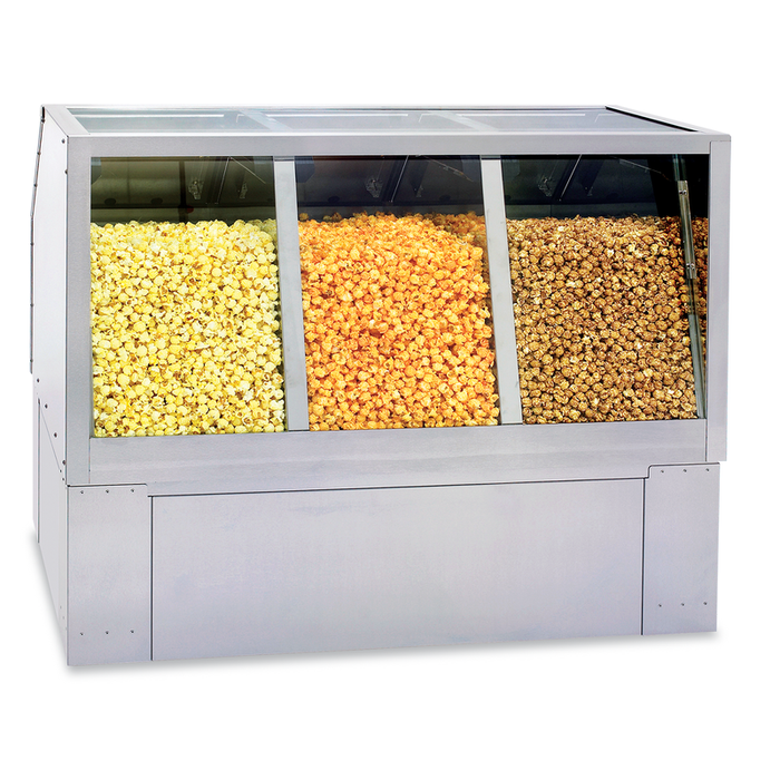 54" Main Street Elite Popcorn Staging Cabinets - Triple Compartment