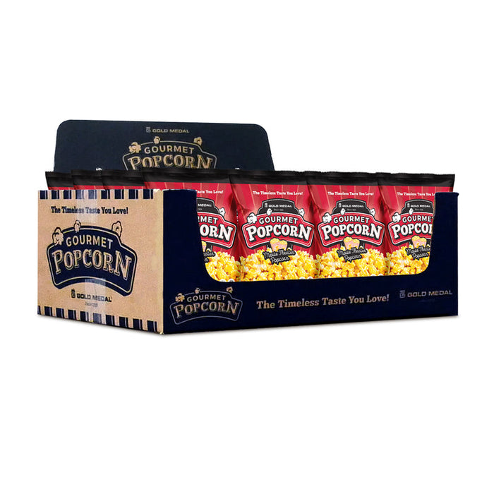 Gourmet Popcorn Snack-Size (Case of 24) with Merchandising Display Case