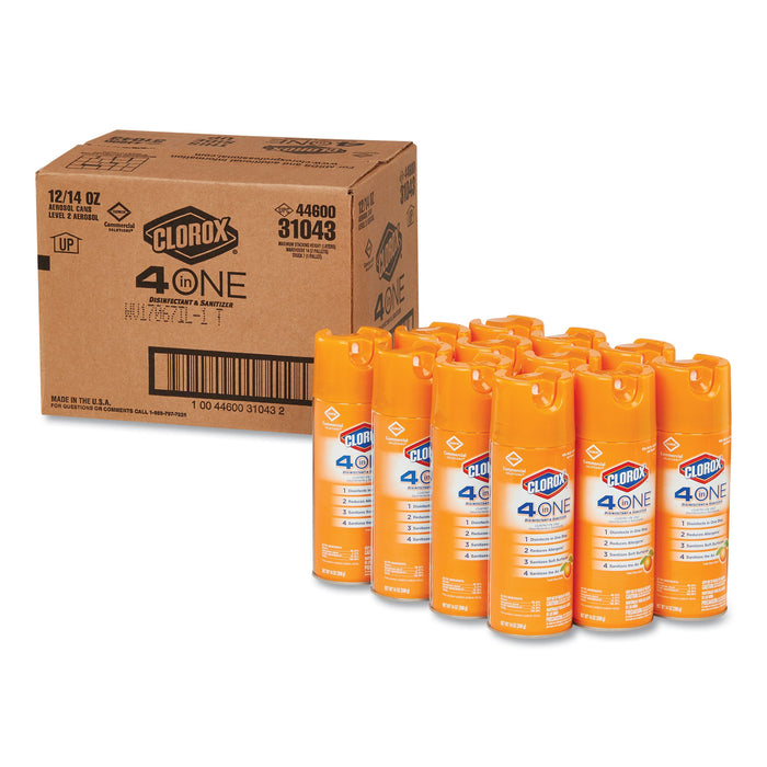 Clorox® 31043 4-In-One Disinfectant & Sanitizer, 14 oz, 12/Case