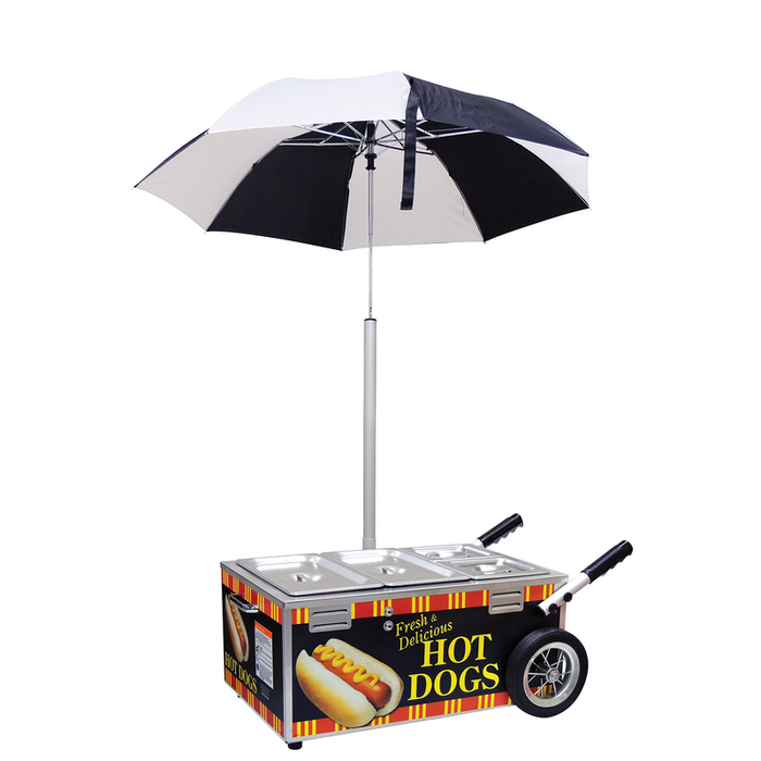 Hot Dog Steamer Cart with Pan and Lit Kit