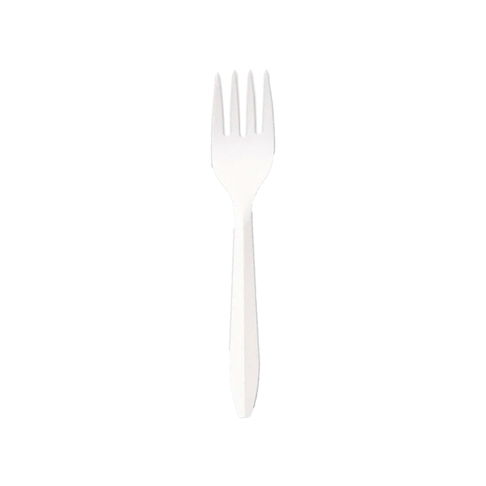 White Medium Weight Disposable Fork