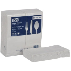 Tork® NP528PA Interfold Advanced Embossing 2-Ply Dinner Napkin, 15 Inch L x 16-3/4 Inch W, Paper, White (Case of 28)