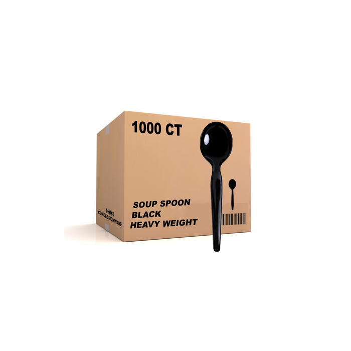 Black Heavy Weight Disposable Soup Spoon